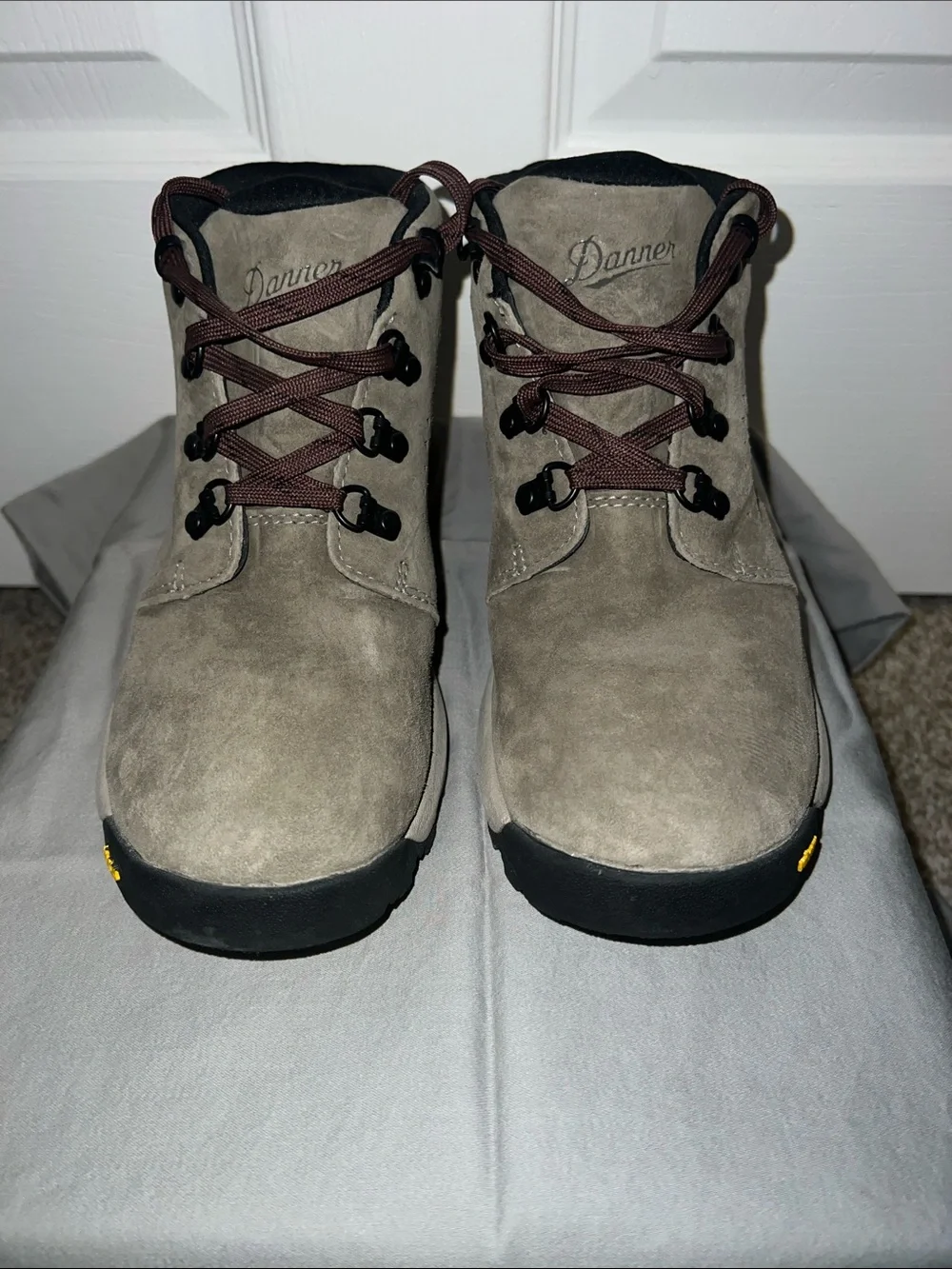 Danner Women’s Gray Suede Hiking Boots with Brown Laces